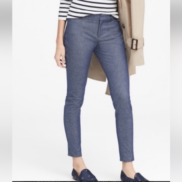 Banana Republic Sloan Chambray Ankle Pants - Picture 2 of 10